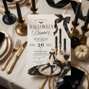 Cartes Pour Fêtes Annuelles Soirée de dîner d'Halloween élégante Luxe