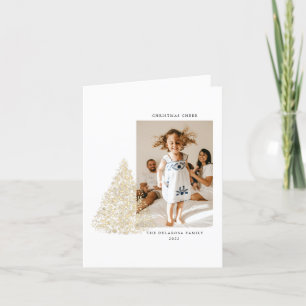 Cartes Pour Fêtes Annuelles Soirée de Noël à deux photos en or