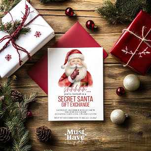 Cartes Pour Fêtes Annuelles Soirée de Noël avec échange de cadeaux Secret Sant