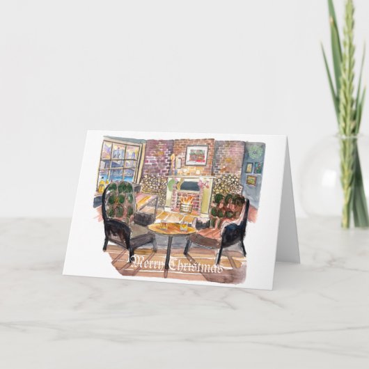 Cartes Pour Fêtes Annuelles Soirée de Noël calme et confortable à New York (Devant)