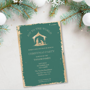 Cartes Pour Fêtes Annuelles Soirée de Noël moderne fête Nativité religieuse