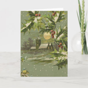 Cartes Pour Fêtes Annuelles Soirée de Noël Vintage