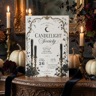Cartes Pour Fêtes Annuelles Soirée d'Halloween de la Société à la Lumière des