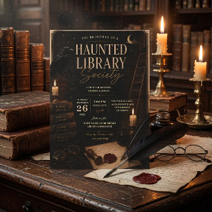 Cartes Pour Fêtes Annuelles Soirée d'Halloween de la Société de la Bibliothèqu