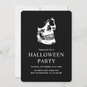 Cartes Pour Fêtes Annuelles Soirée d'Halloween noir et blanc (Devant)