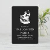 Cartes Pour Fêtes Annuelles Soirée d'Halloween noir et blanc (Debout devant)