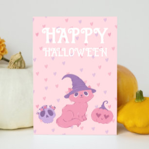 Cartes Pour Fêtes Annuelles Soirée d'Halloween rose