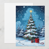 Cartes Pour Fêtes Annuelles Soirée d'hiver enchantée (Devant / Derrière)