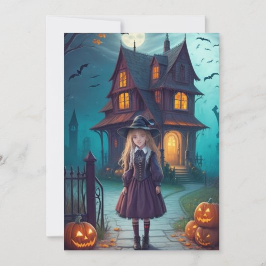 Cartes Pour Fêtes Annuelles Soirée enchantée au manoir hanté (Devant)