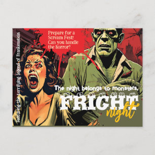 Cartes Pour Fêtes Annuelles Soirée Halloween Horreur Rétro Frankenstein Vintag