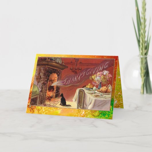 Cartes Pour Fêtes Annuelles Soirée Thanksgiving (Devant)