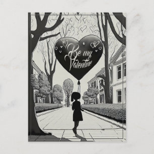 Cartes Pour Fêtes Annuelles Sois ma Saint-Valentin dans un style Manga Monochr