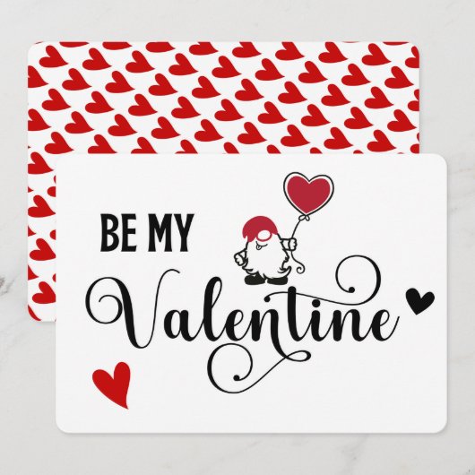 Cartes Pour Fêtes Annuelles Sois ma Saint Valentin Gnome (Devant / Derrière)