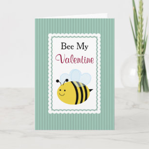 Cartes Pour Fêtes Annuelles Sois Ma Saint-Valentin, Jolie Abeille, Rayures Ver