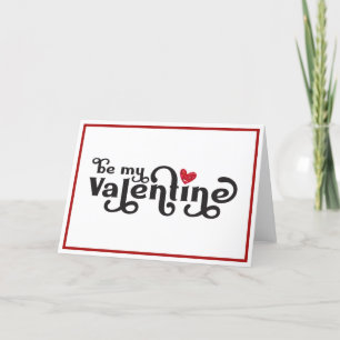 Cartes Pour Fêtes Annuelles Sois ma Saint Valentin Typographie rétro Valen