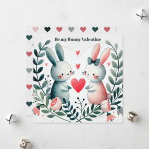 Cartes Pour Fêtes Annuelles "Sois mon lapin de la Saint-Valentin" Lapins dans