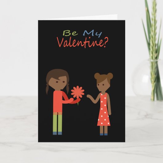 Cartes Pour Fêtes Annuelles Sois Mon Thème Lesbien Valentine (Devant)