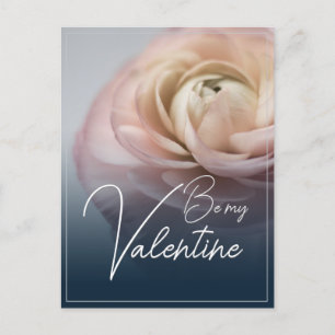 Cartes Pour Fêtes Annuelles Sois mon Valentin avec une grande rose rose