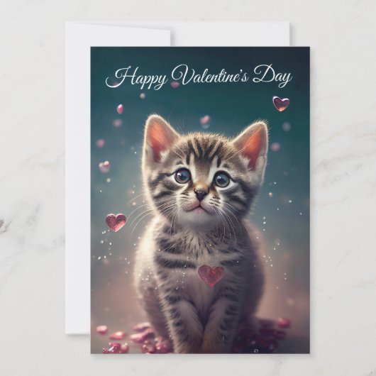 Cartes Pour Fêtes Annuelles Sois mon Valentin - Douce petite amour de chaton (Devant)