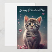 Cartes Pour Fêtes Annuelles Sois mon Valentin - Douce petite amour de chaton (Devant / Derrière)