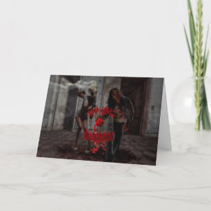 Cartes Pour Fêtes Annuelles Sois mon Valentine Zombie Couple
