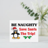 Cartes Pour Fêtes Annuelles Sois Naughty ! Sauvez Père Noël Le Voyage ! (Debout devant)