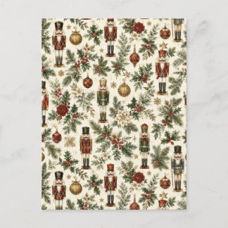 Cartes Pour Fêtes Annuelles Soldat Casse-Noisette de Noël Vintage Floral