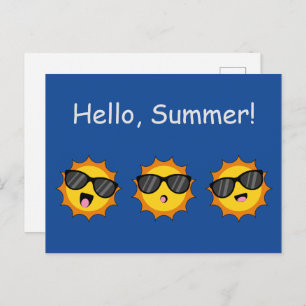 Cartes Pour Fêtes Annuelles Soleil avec lunettes de soleil Happy Emoji Visages
