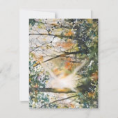 Cartes Pour Fêtes Annuelles Soleil matinal À Travers Les Arbres Aquarelle (Devant)