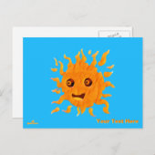 Cartes Pour Fêtes Annuelles Soleil souriant lunaire (Devant / Derrière)