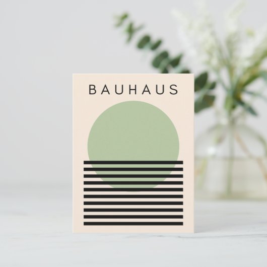 Cartes Pour Fêtes Annuelles Soleil vert du Bauhaus (Debout devant)