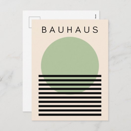 Cartes Pour Fêtes Annuelles Soleil vert du Bauhaus (Devant / Derrière)