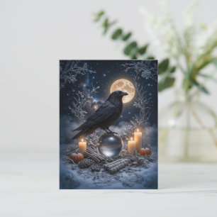 Cartes Pour Fêtes Annuelles Solstice d'hiver Corbeau et Lune Yule