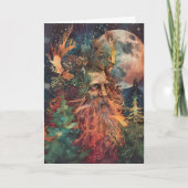 Cartes Pour Fêtes Annuelles Solstice d'hiver de Yule Holly King et Moon (Devant)
