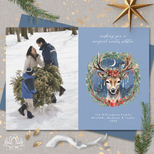 Cartes Pour Fêtes Annuelles Solstice d'hiver Deer Yule Photo de Noël