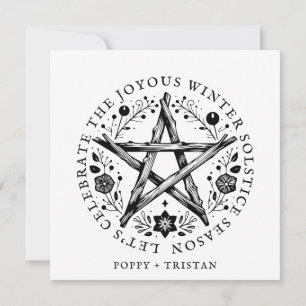 Cartes Pour Fêtes Annuelles Solstice d'hiver étoile Twig Pentacle Wicca