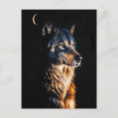 Cartes Pour Fêtes Annuelles Solstice d'hiver Wolf Wolf Crescent Moon Yule (Devant)