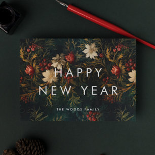 Cartes Pour Fêtes Annuelles Sombre Vintage Arrière - plan minimaliste Bonne an