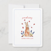 Cartes Pour Fêtes Annuelles Somebunny vous aime Aquarelle Saint-Valentin (Devant)