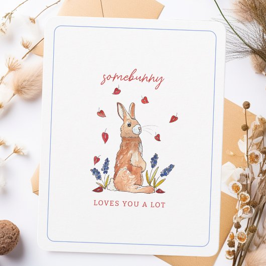 Cartes Pour Fêtes Annuelles Somebunny vous aime Aquarelle Saint-Valentin