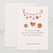 Cartes Pour Fêtes Annuelles Son Christmas Card Cute Personalized (Devant / Derrière)