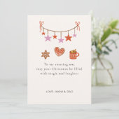 Cartes Pour Fêtes Annuelles Son Christmas Card Cute Personalized (Debout devant)