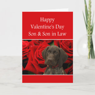 Cartes Pour Fêtes Annuelles Son et mari Grizzly Valentine Puppy Love