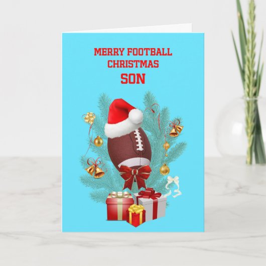Cartes Pour Fêtes Annuelles Son Football de Noël (Devant)