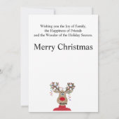 Cartes Pour Fêtes Annuelles Son Reindeer Noël personnalisable (Dos)