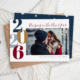 Cartes Pour Fêtes Annuelles Sonnerie dans la photo Fiançailles du Nouvel An