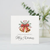 Cartes Pour Fêtes Annuelles Sonnettes de Noël peintes à la main et Noël vert (Debout devant)