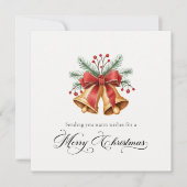 Cartes Pour Fêtes Annuelles Sonnettes de Noël peintes à la main et Noël vert (Devant)