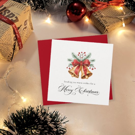 Cartes Pour Fêtes Annuelles Sonnettes de Noël peintes à la main et Noël vert