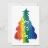 Cartes Pour Fêtes Annuelles Sonnez cloches tueuses arbre de Noël arc-en-ciel (Devant)